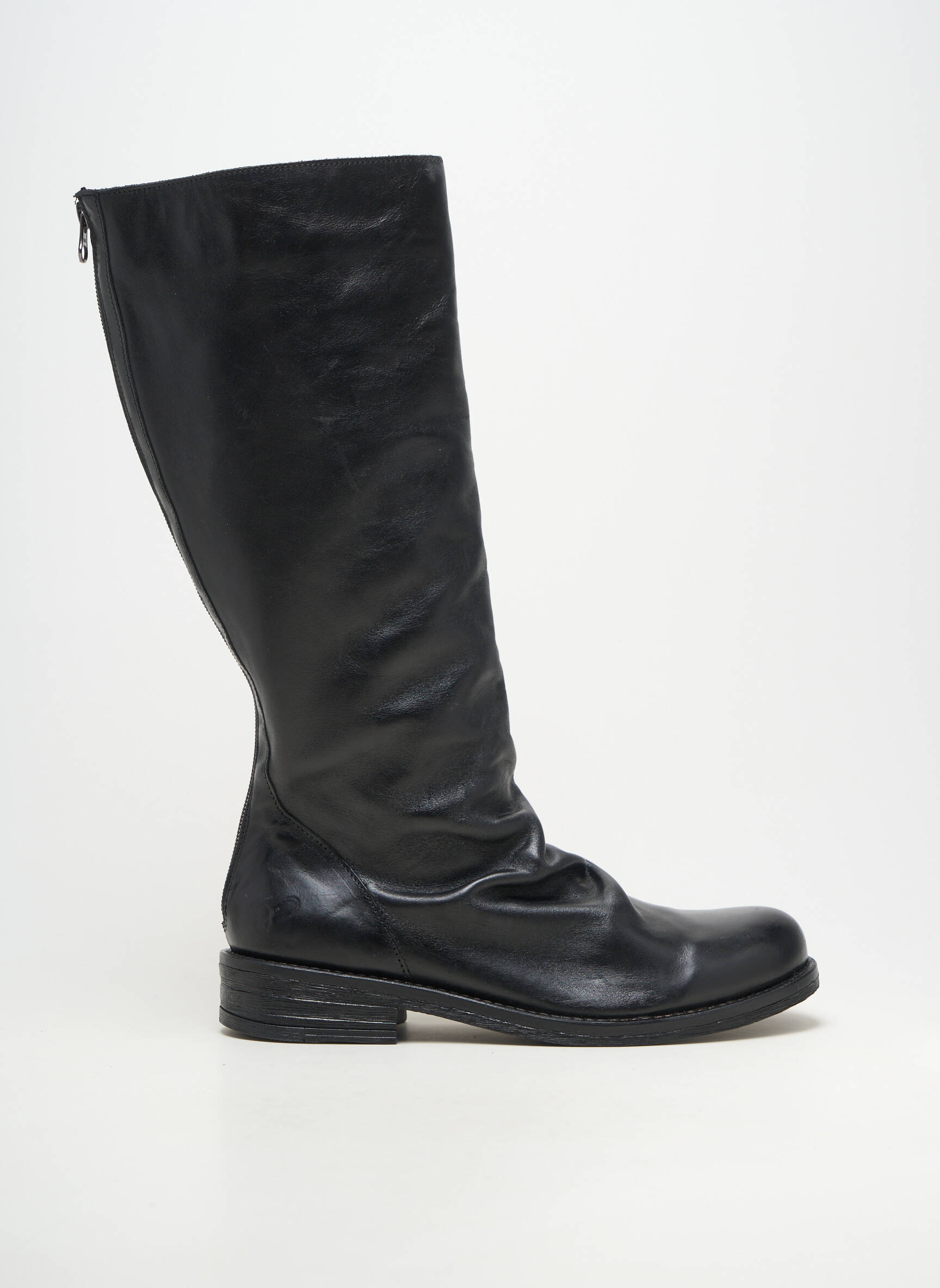 Bottes matière lisse talon plat jusqu'à 3cm noir FELMINI femme