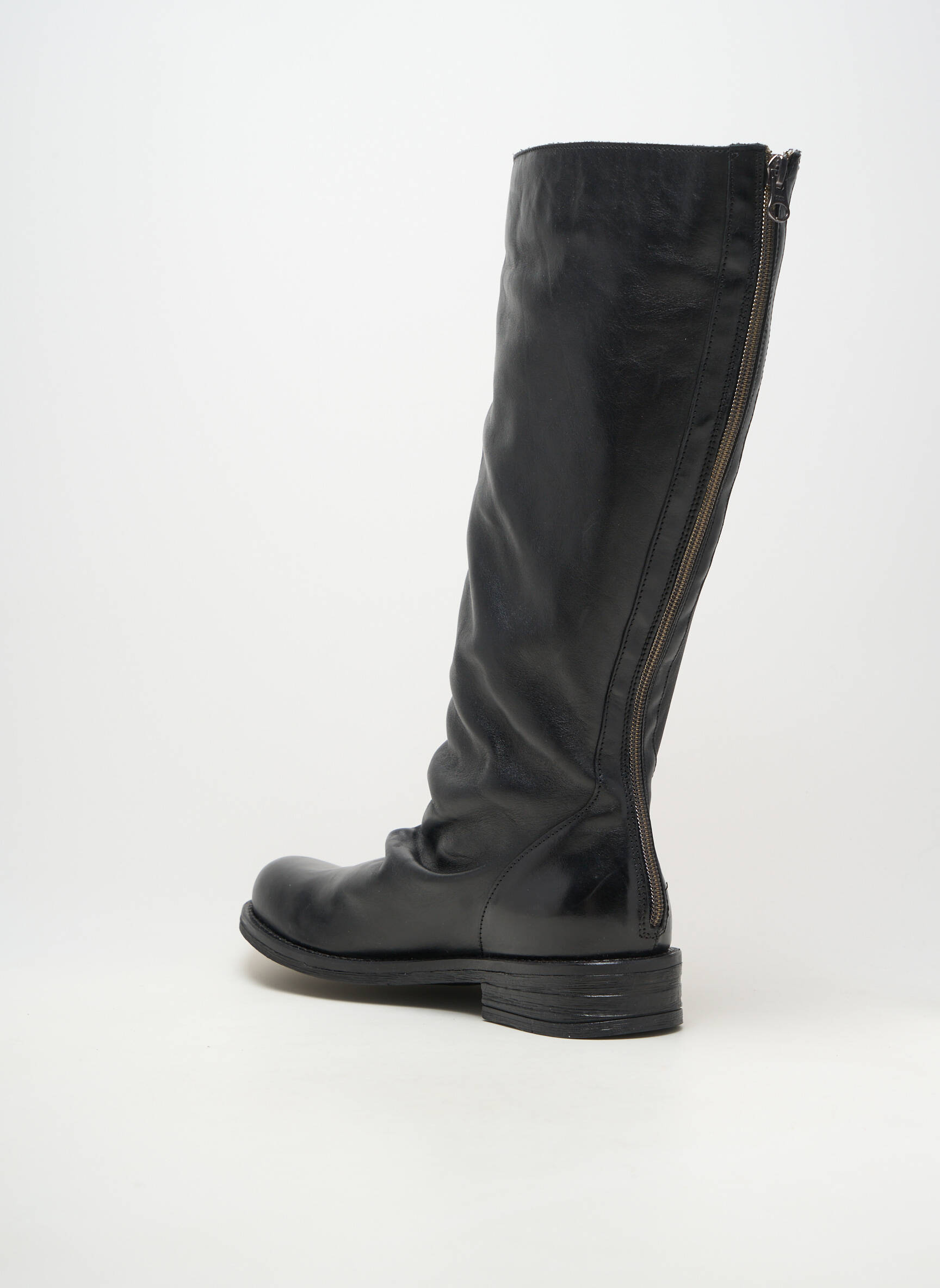 Bottes matière lisse talon plat jusqu'à 3cm noir FELMINI femme
