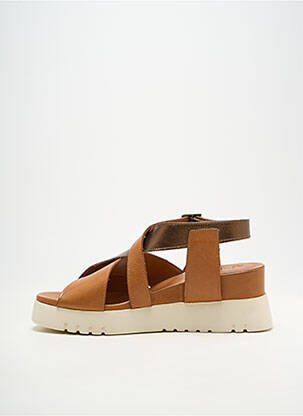 Sandales/nu pieds matière lisse talon de 4 à 6cm marron FELMINI femme