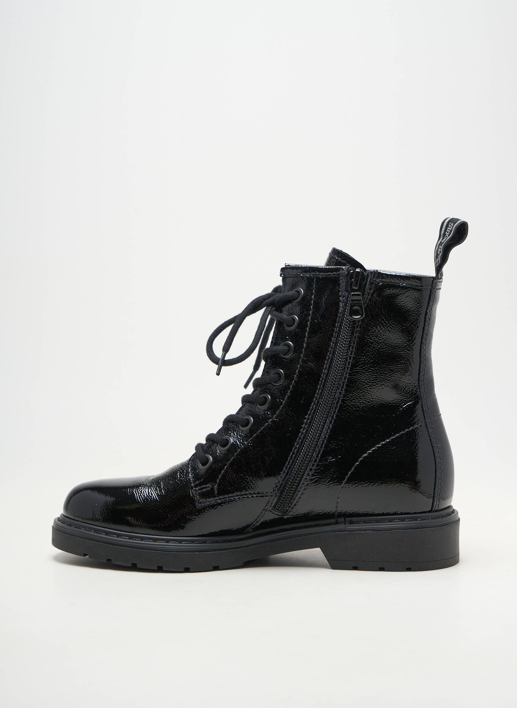 Bottines/boots fermeture zip et lacets talon plat jusqu'à 3cm noir NERO GIARDINI femme