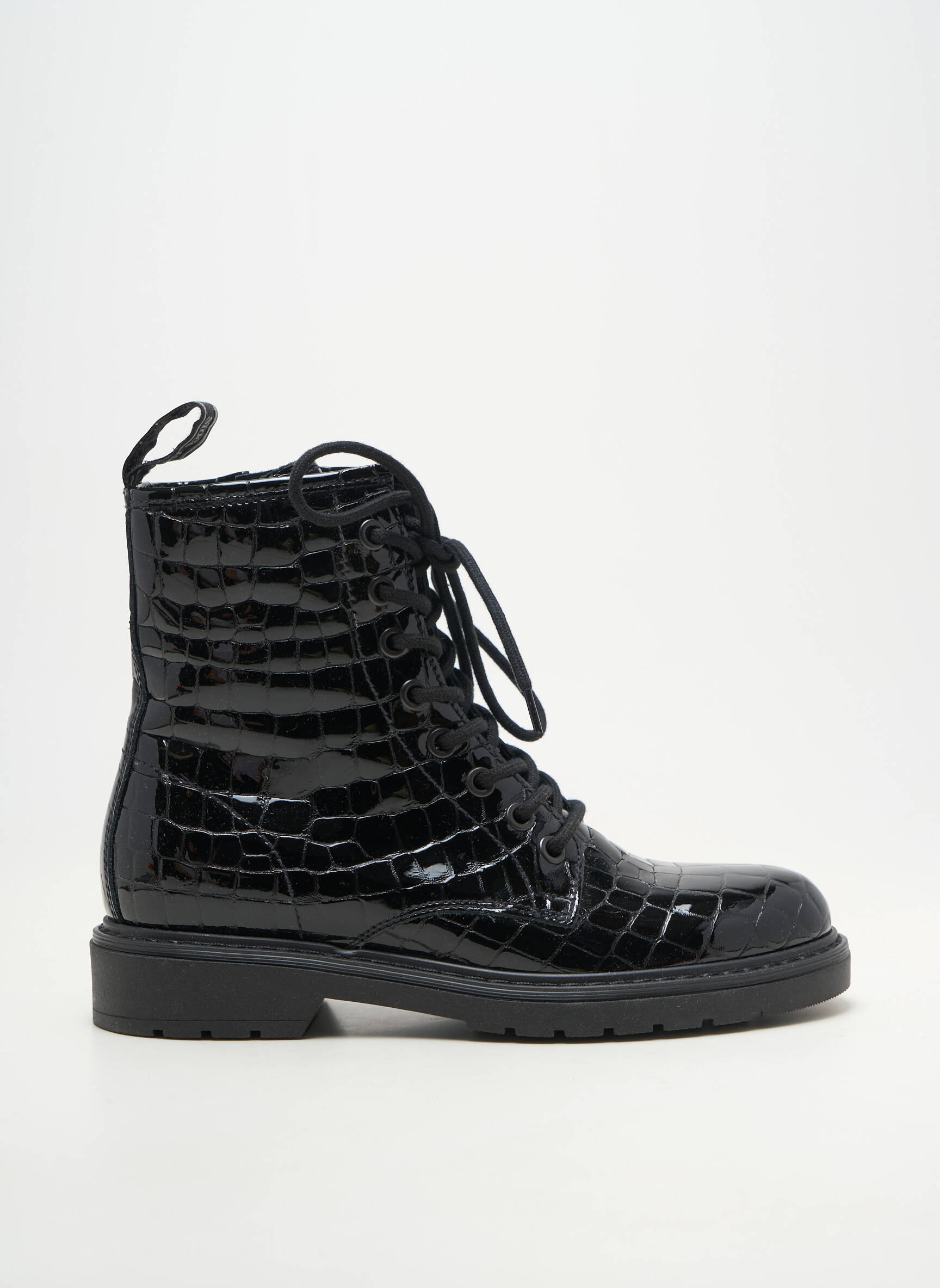 Bottines/boots fermeture zip et lacets talon plat jusqu'à 3cm noir NERO GIARDINI femme