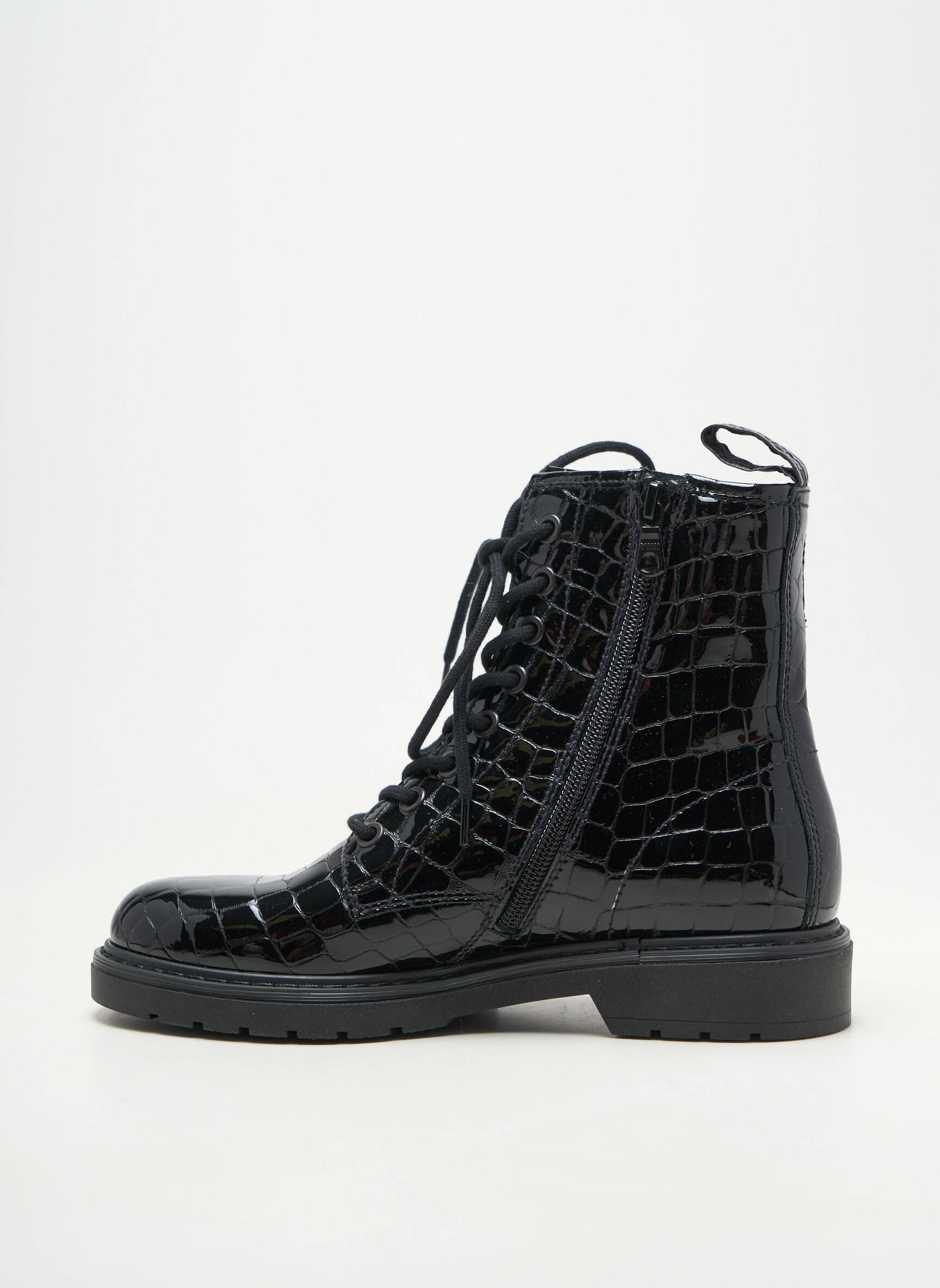 Bottines/boots fermeture zip et lacets talon plat jusqu'à 3cm noir NERO GIARDINI femme