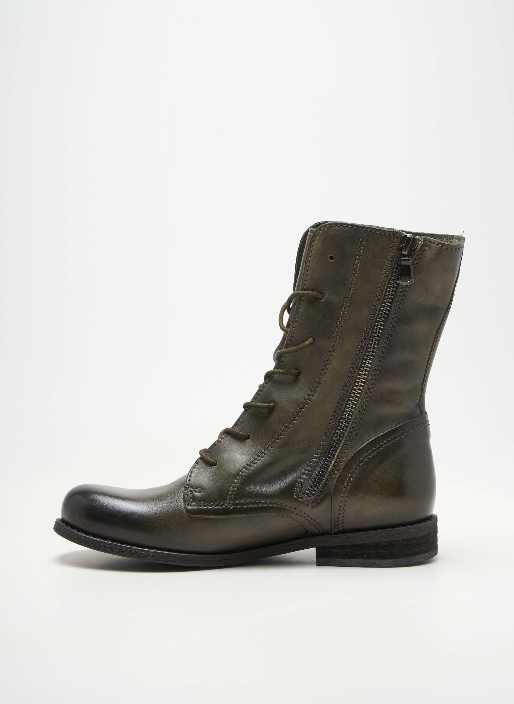 Bottines/boots fermeture zip et lacets talon plat jusqu'à 3cm vert FELMINI femme