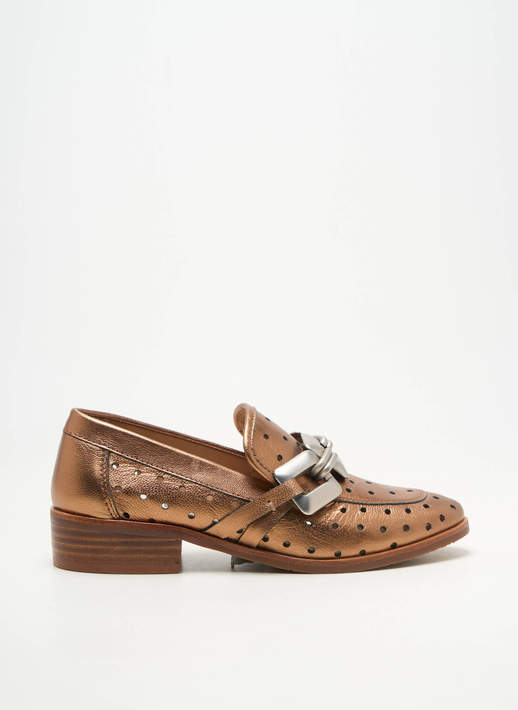 Mocassins matière lisse talon plat jusqu'à 3cm marron REGARD femme