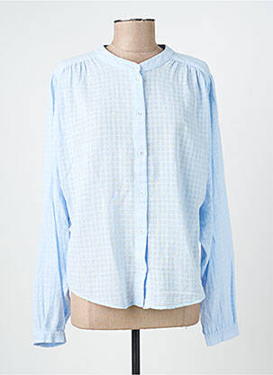 Chemisier tissage crêpe manches longues bleu SACRÉCOEUR femme