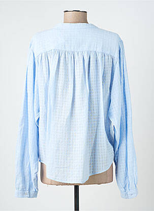 Chemisier tissage crêpe manches longues bleu SACRÉCOEUR femme