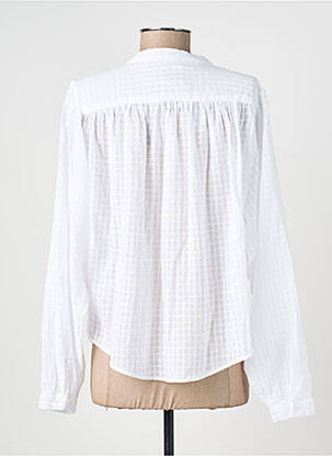 Chemisier tissage crêpe manches longues blanc SACRÉCOEUR femme