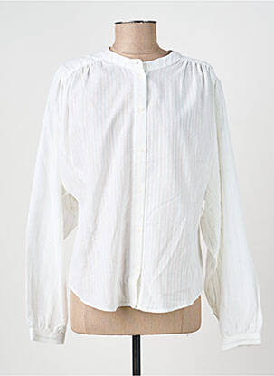 Chemisier coupe fluide manches longues blanc SACRÉCOEUR femme