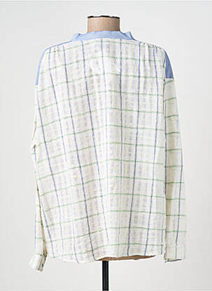 Chemisier tissage crêpe manches longues bleu SACRÉCOEUR femme
