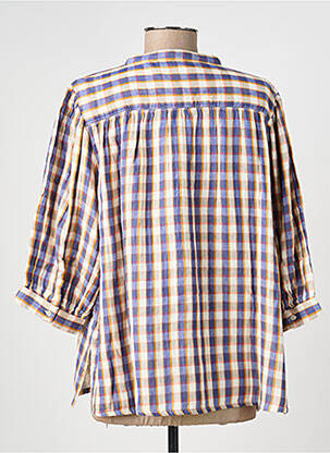 Chemisier tissage crêpe manches 3/4 bleu MKT STUDIO femme