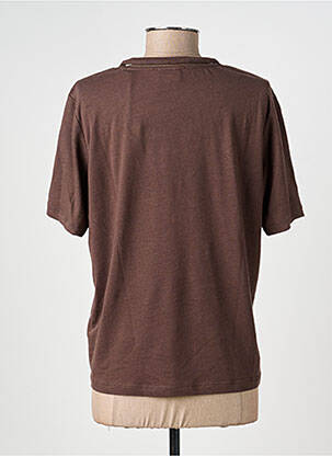 T-shirt coupe droite manches courtes marron SCOTCH & SODA femme