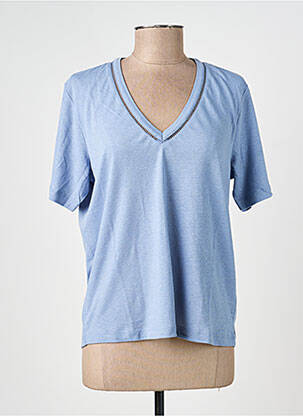 T-shirt coupe droite manches courtes bleu SCOTCH & SODA femme