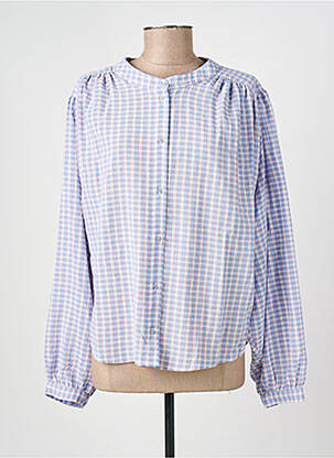 Chemisier tissage crêpe manches longues bleu SACRÉCOEUR femme