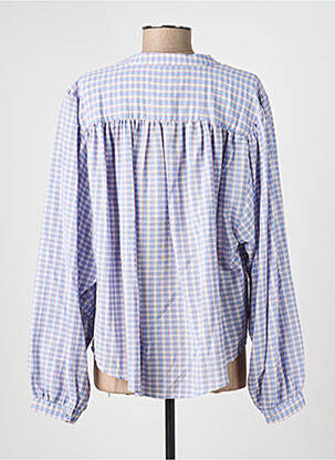 Chemisier tissage crêpe manches longues bleu SACRÉCOEUR femme