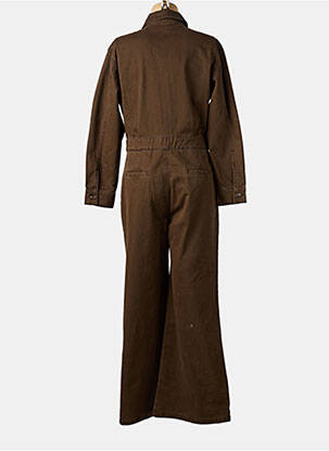 Combi-pantalon col chemisier manches longues marron SUNCOO femme