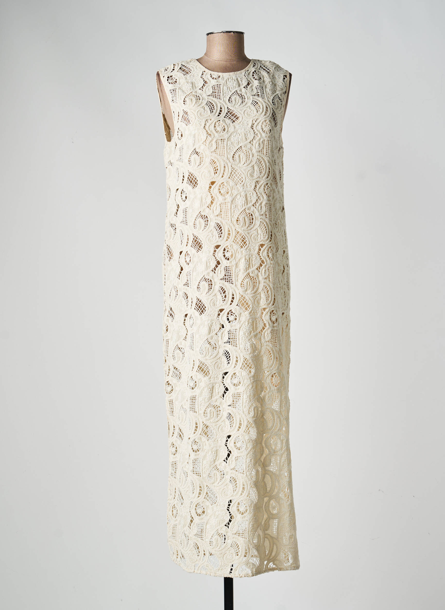 Robe longue sans manche sans manche beige SCOTCH & SODA femme