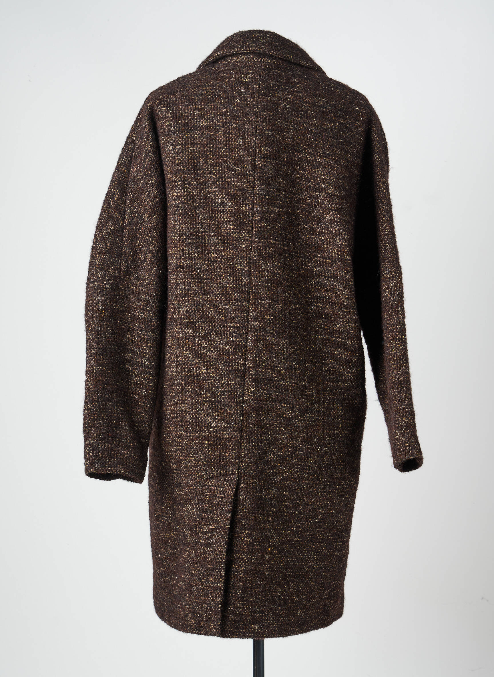 Manteau long coupe droite sans capuche marron MKT STUDIO femme