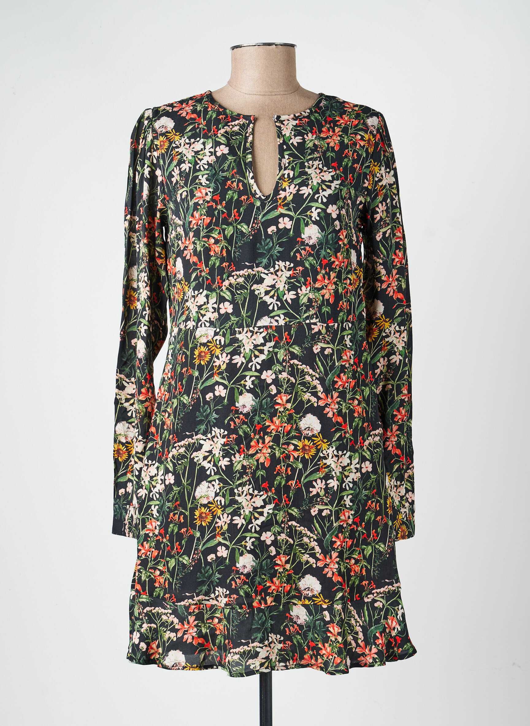 Robe courte manches longues manches longues noir SCOTCH & SODA femme