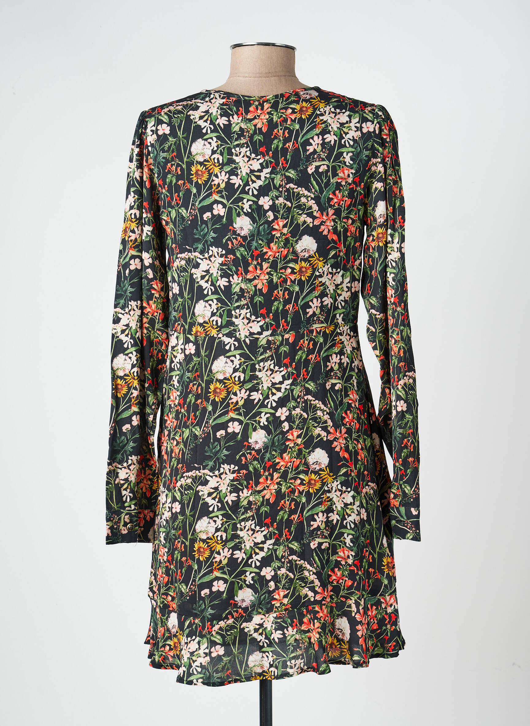 Robe courte manches longues manches longues noir SCOTCH & SODA femme