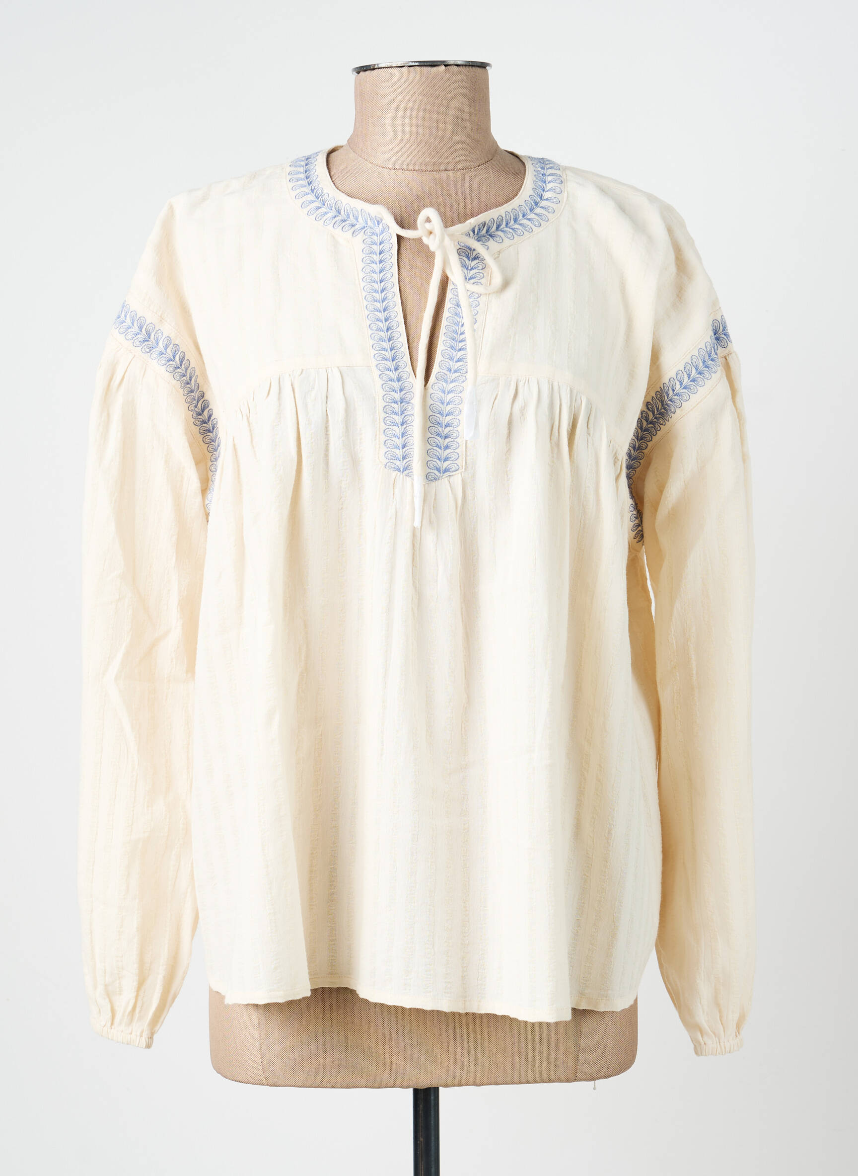 Blouse manches longues manches longues beige SCOTCH & SODA femme