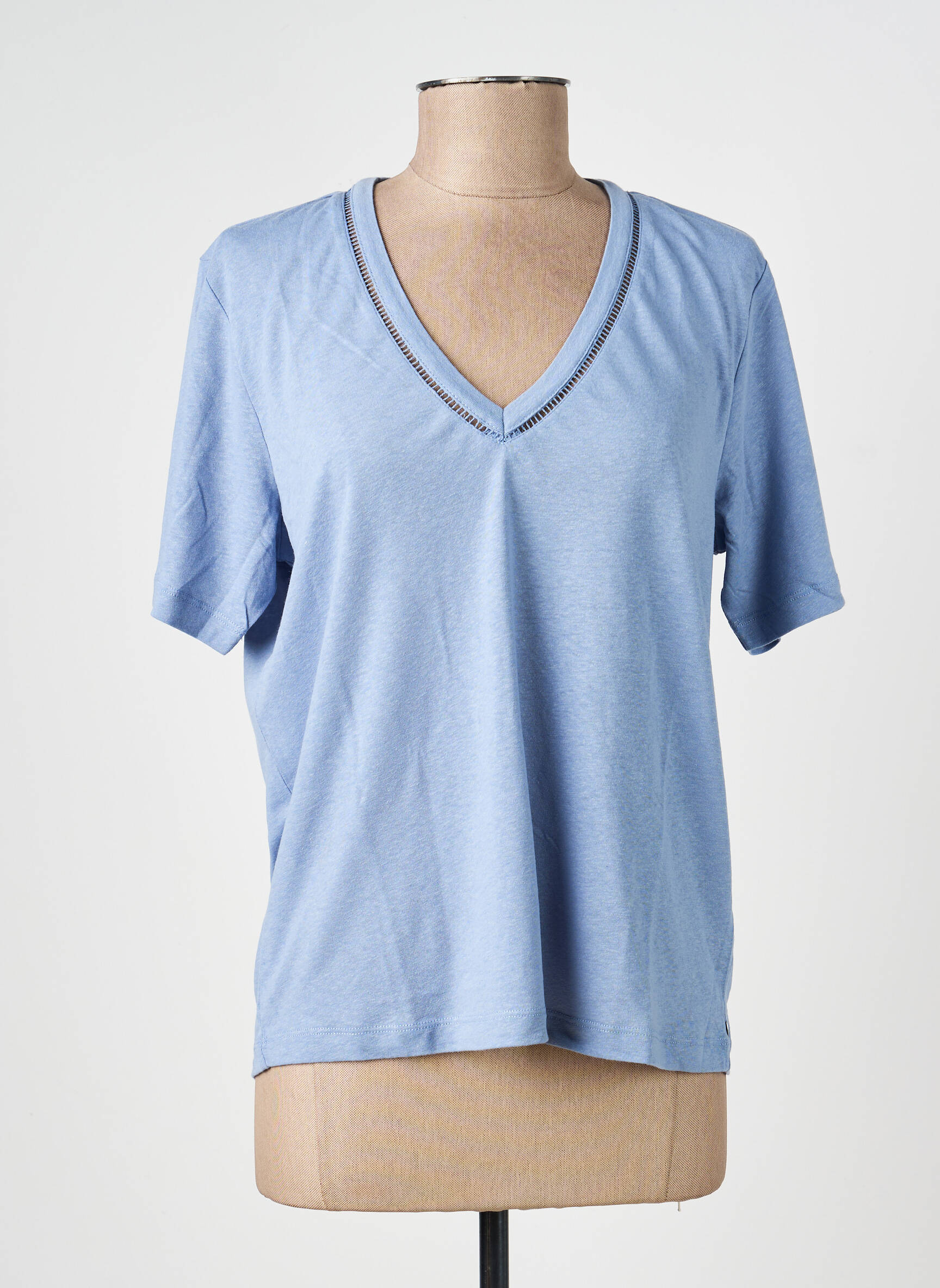 T-shirt coupe droite manches courtes bleu SCOTCH & SODA femme