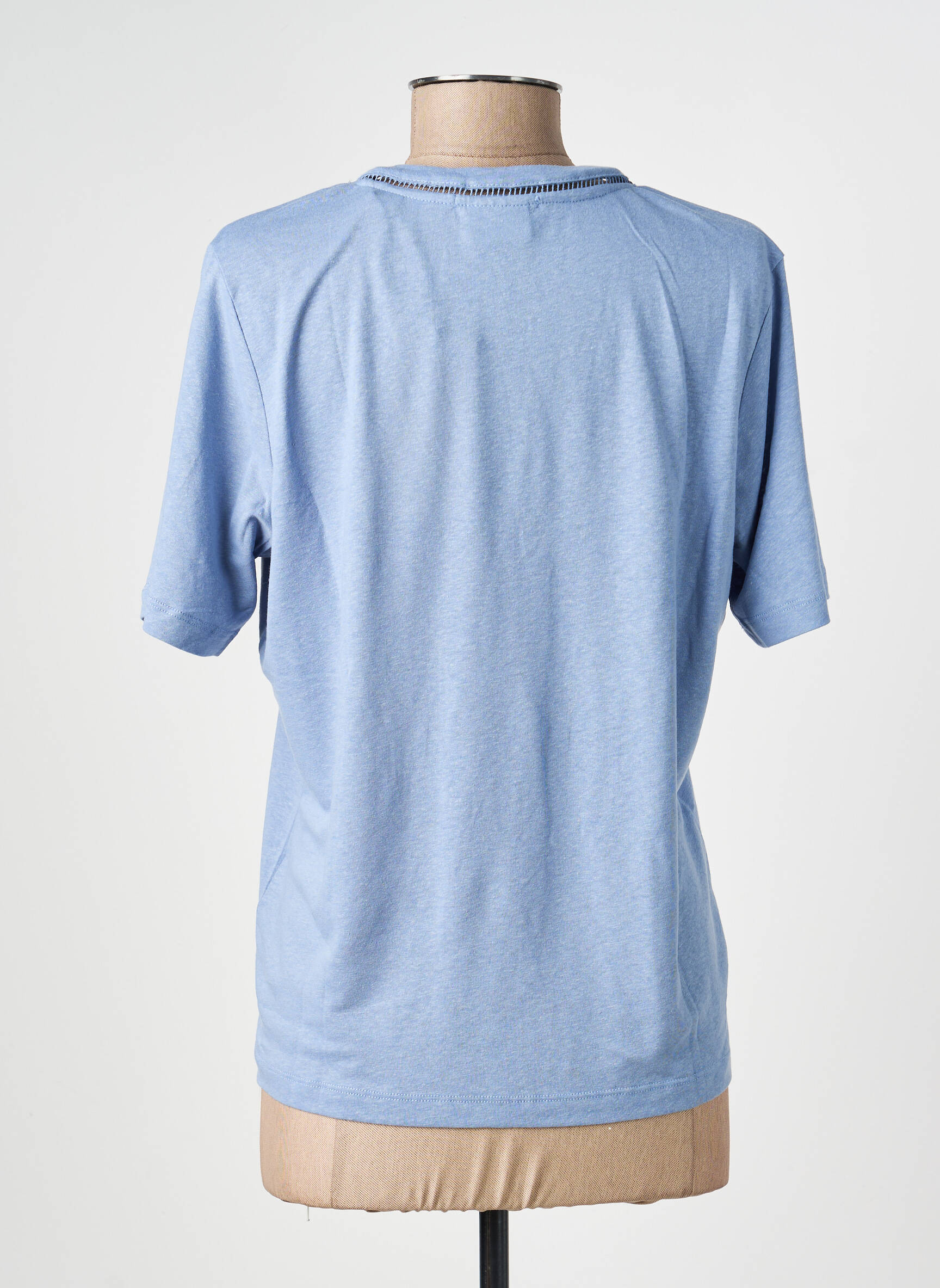 T-shirt coupe droite manches courtes bleu SCOTCH & SODA femme