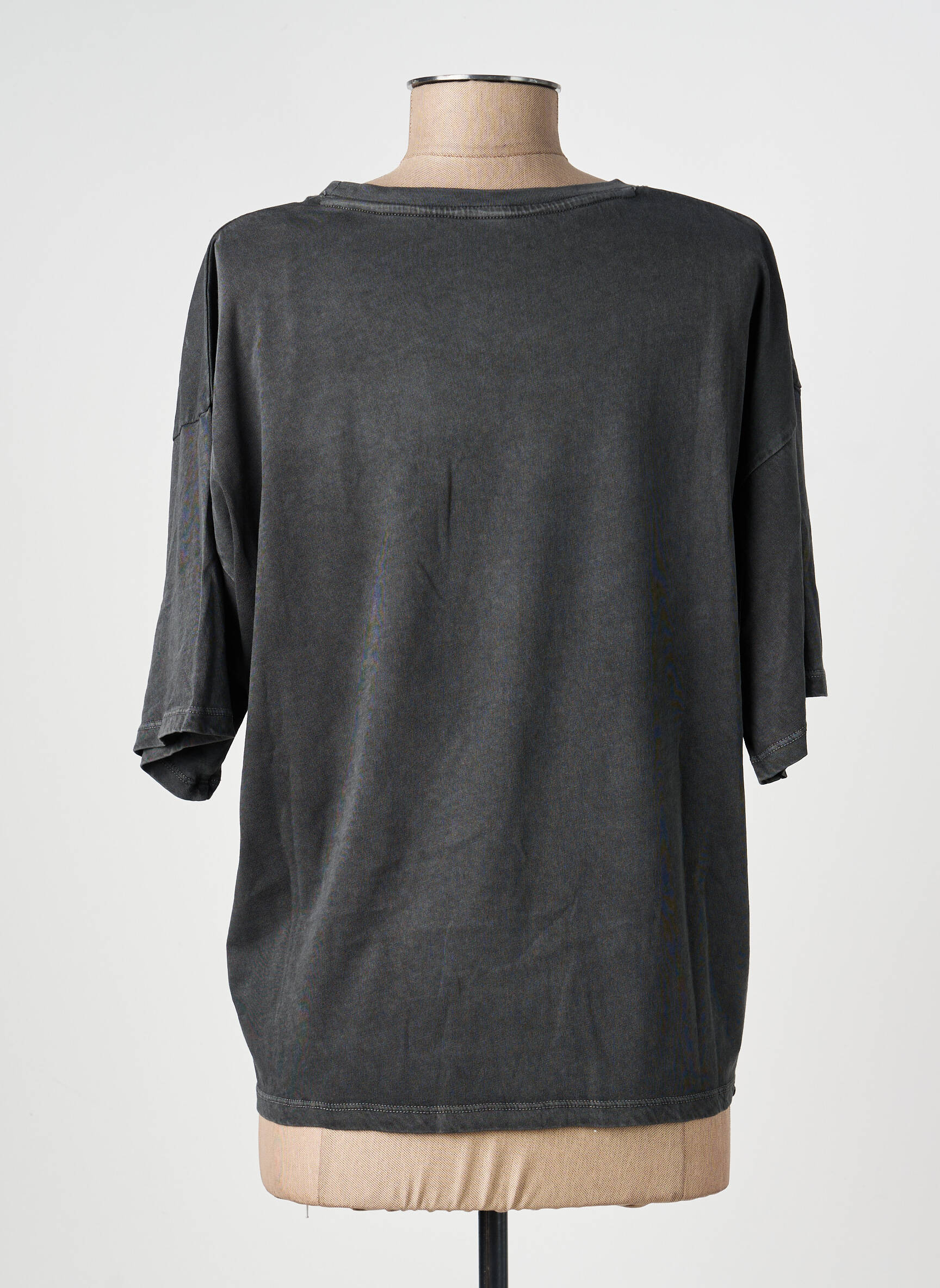 T-shirt sérigraphie manches courtes gris LEON & HARPER femme