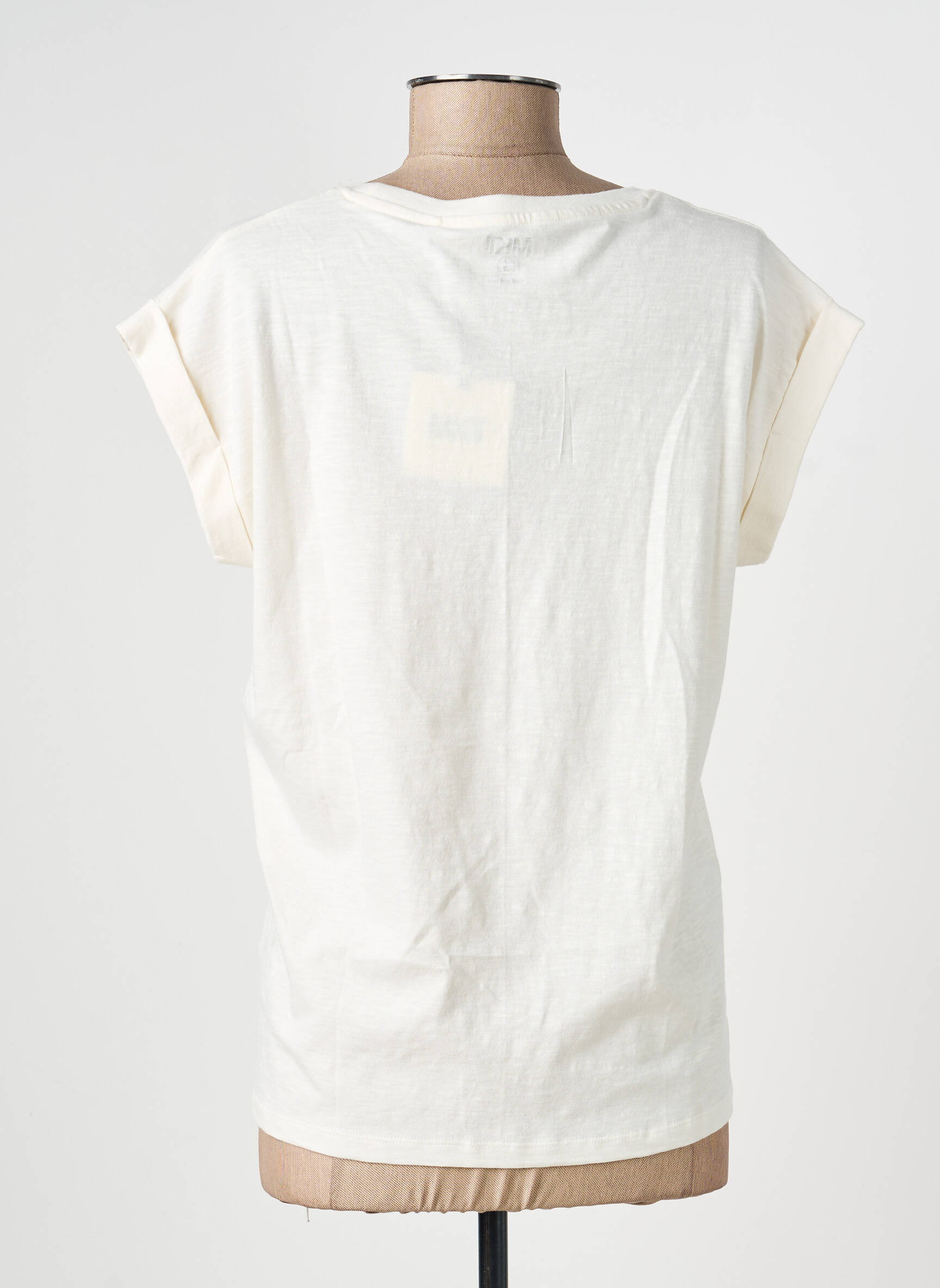 T-shirt coupe droite manches courtes beige MKT STUDIO femme