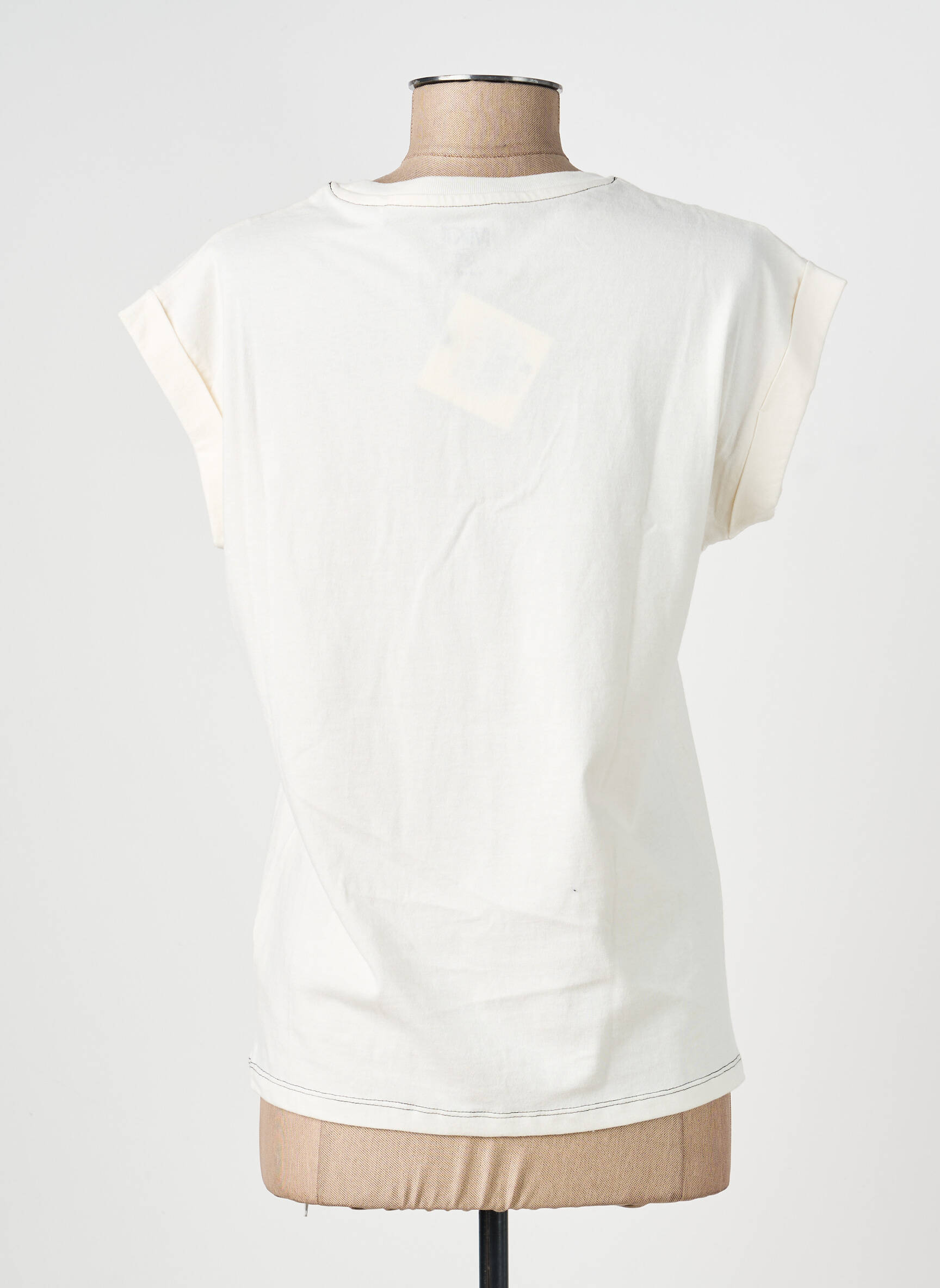 T-shirt sérigraphie manches courtes beige MKT STUDIO femme