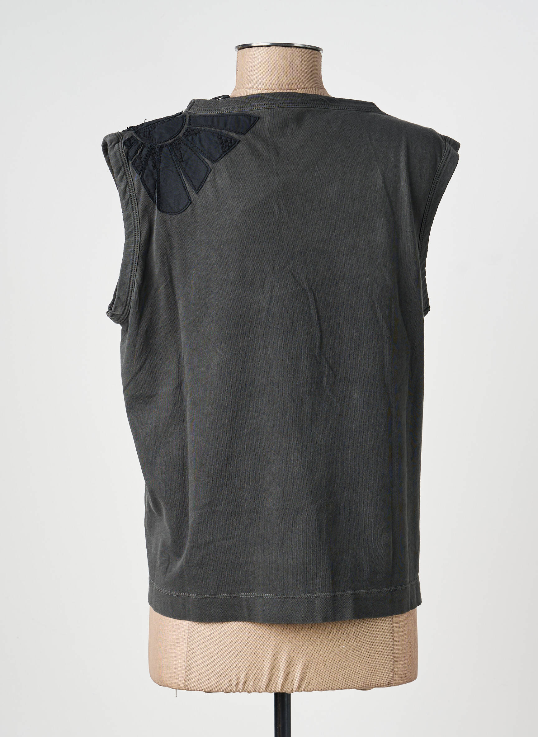 Débardeur coupe droite sans manche gris LEON & HARPER femme