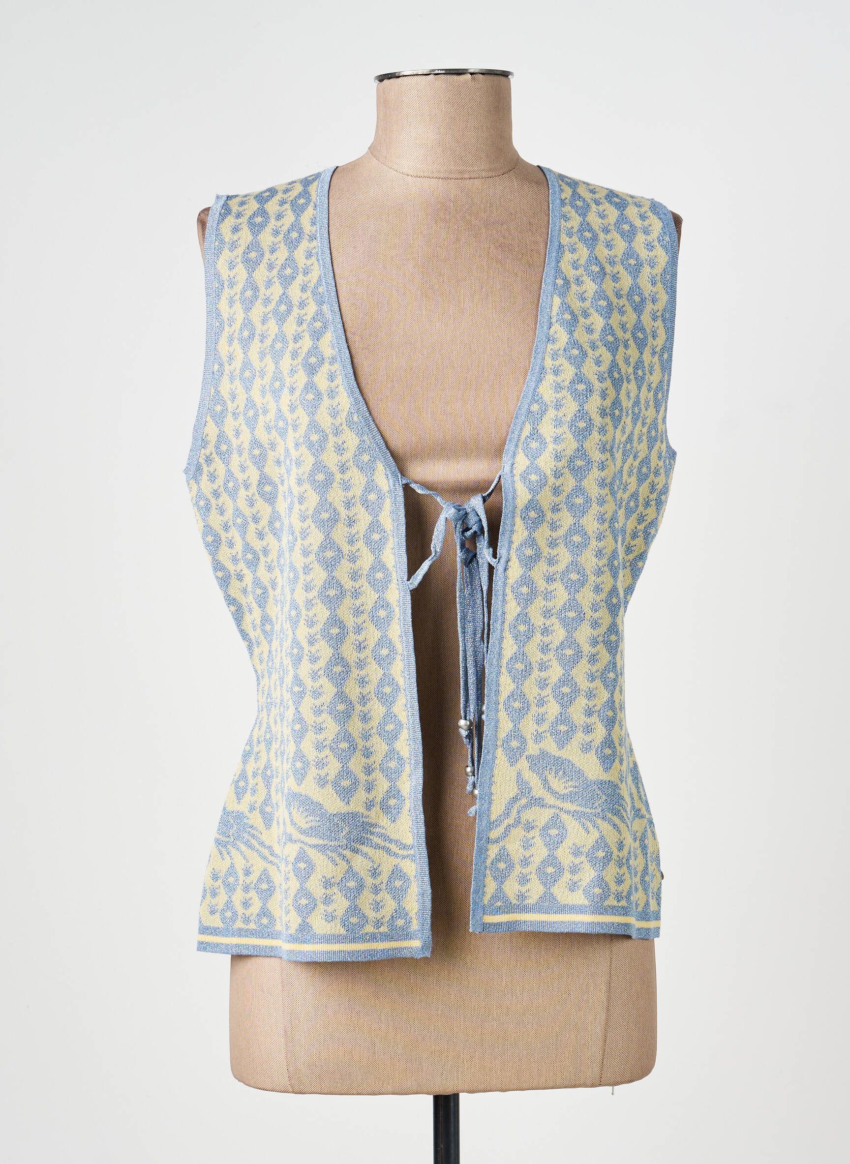 Gilet sans manche maille fine bleu SCOTCH & SODA femme