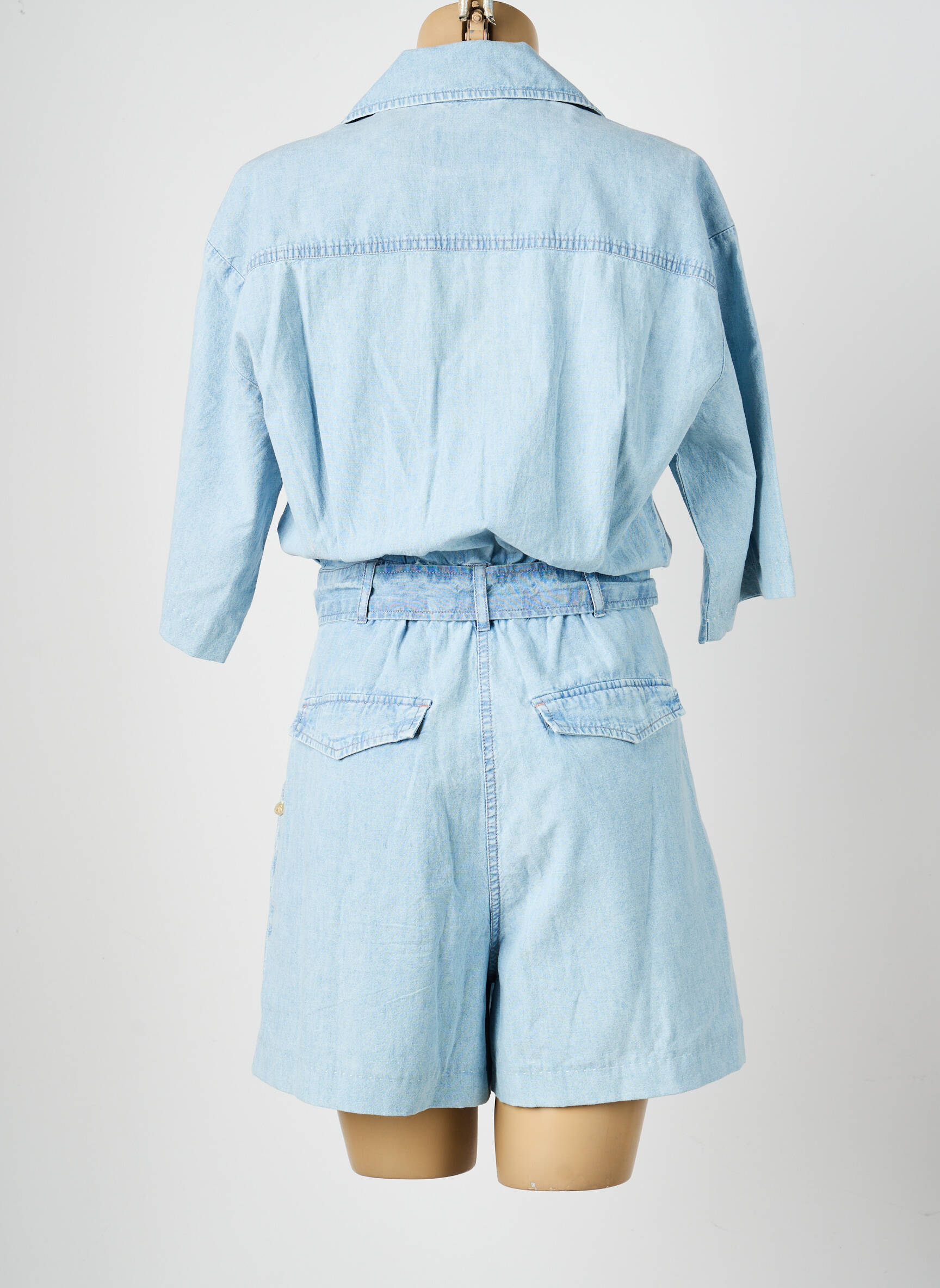 Combishort fermeture boutonnée sur le devant manches courtes bleu SCOTCH & SODA femme