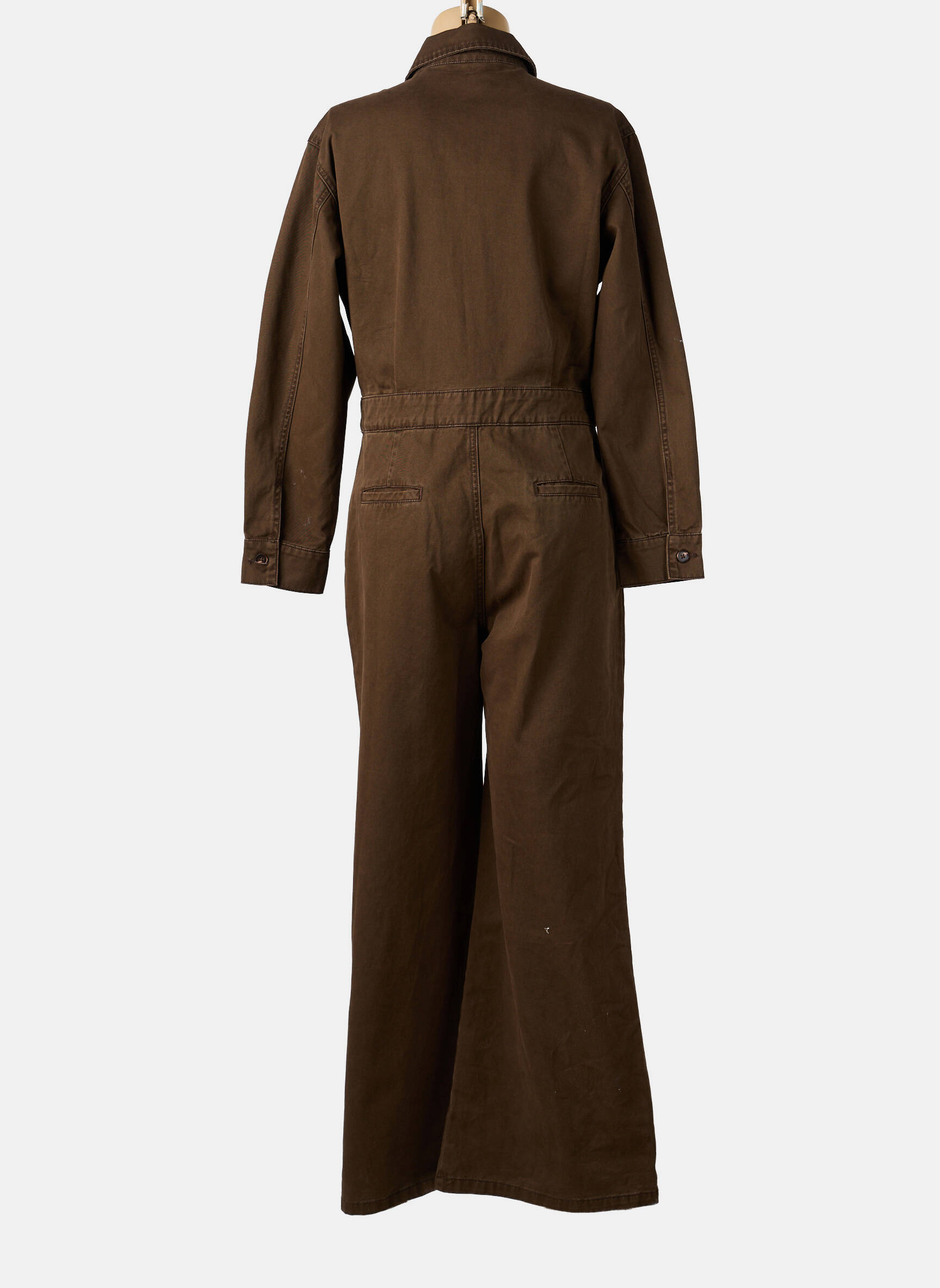 Combi-pantalon col chemisier manches longues marron SUNCOO femme