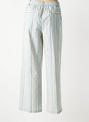 Pantalon large tissage popeline taille haute bleu MKT STUDIO femme