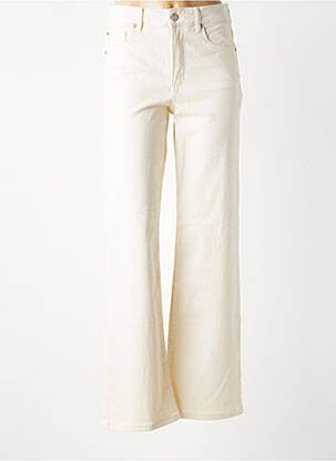 Jeans coupe large stretch taille haute beige MKT STUDIO femme