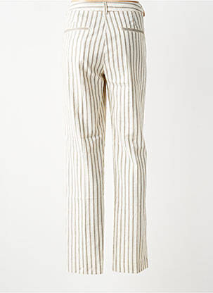 Pantalon chino fermeture zippée sous rabat avec crochet taille normale beige MKT STUDIO femme