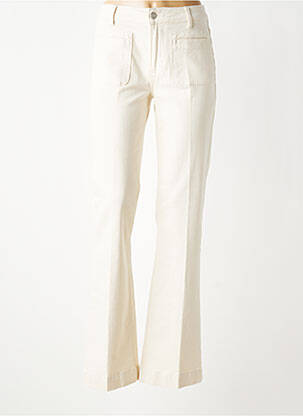 Jean coupe flare taille haute taille haute beige MKT STUDIO femme