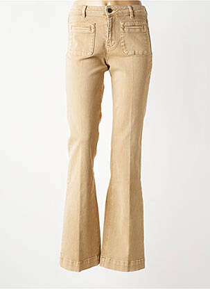 Jean coupe flare taille haute taille haute beige fonce MKT STUDIO femme