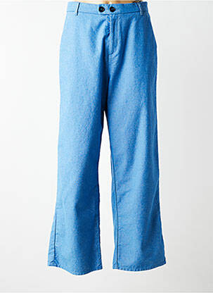 Pantalon droit taille à pinces taille normale bleu LEON & HARPER femme