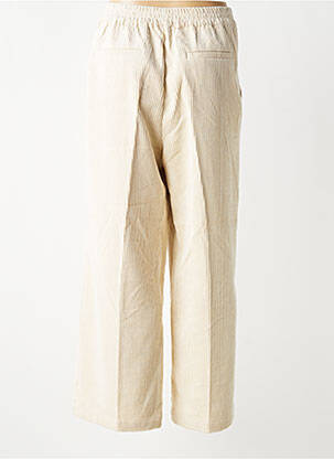 Pantalon large fermeture zippée sous rabat avec crochet taille normale beige MKT STUDIO femme