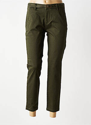 Pantalon 7/8 taille à pinces taille normale vert FREEMAN T.PORTER femme