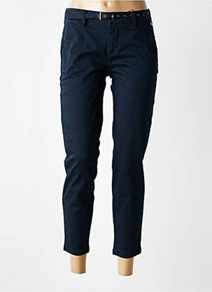 Pantalon 7/8 taille à pinces taille normale bleu FREEMAN T.PORTER femme