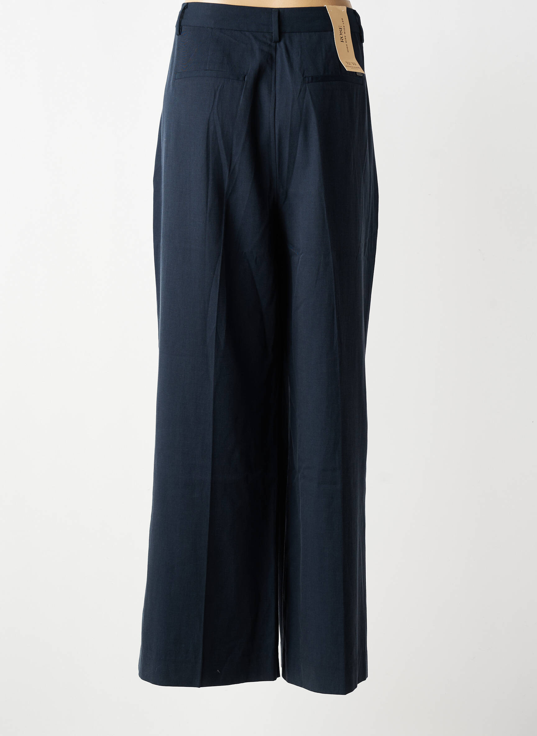Pantalon large tissage crêpe taille haute bleu SCOTCH & SODA femme