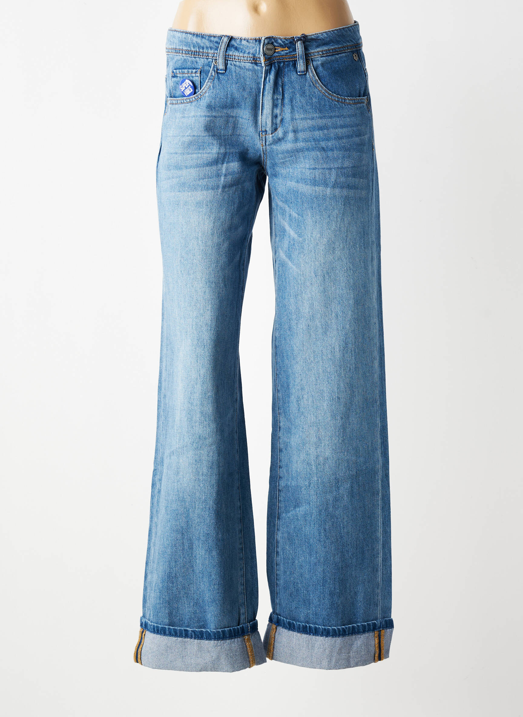Jeans coupe large stretch taille normale bleu FREEMAN T.PORTER femme
