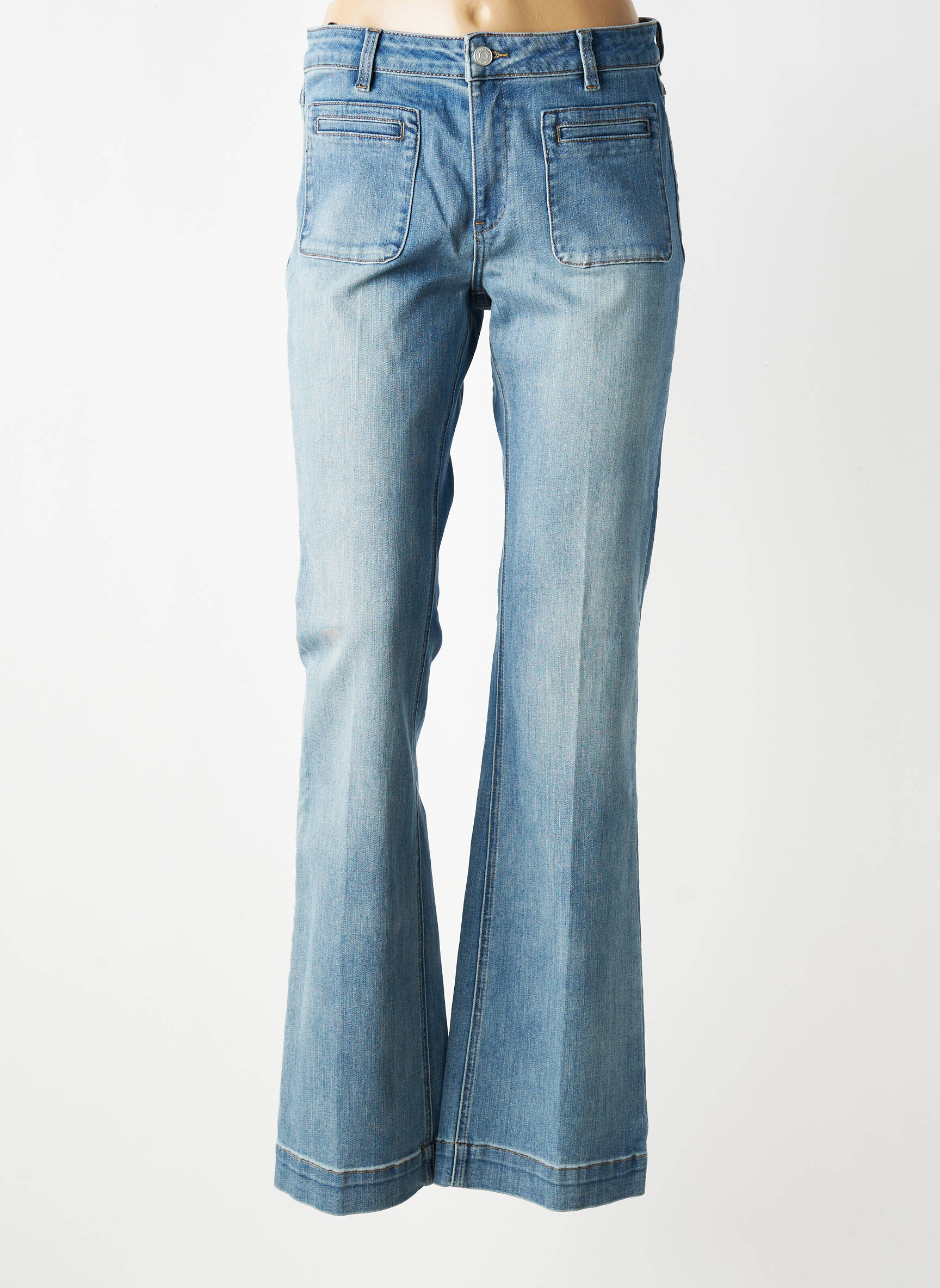 Jean coupe flare stretch taille normale bleu MKT STUDIO femme