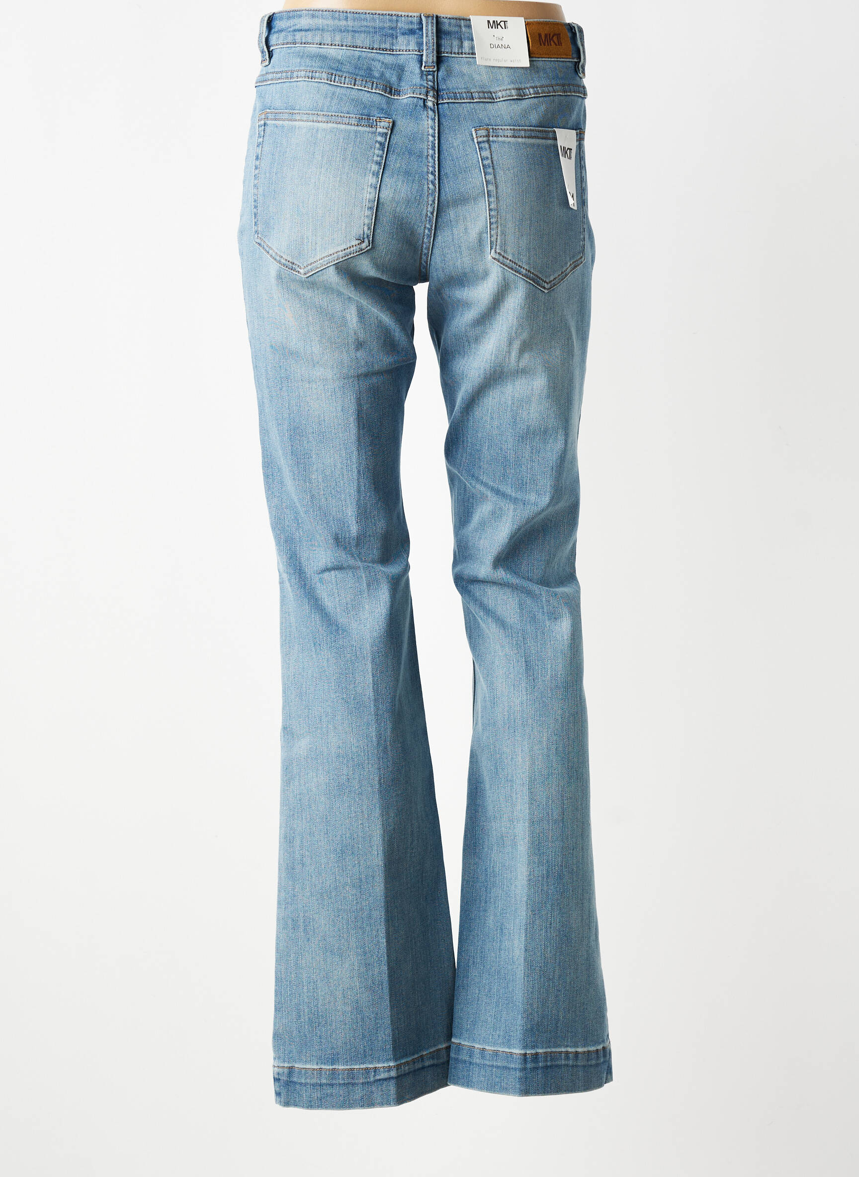 Jean coupe flare stretch taille normale bleu MKT STUDIO femme