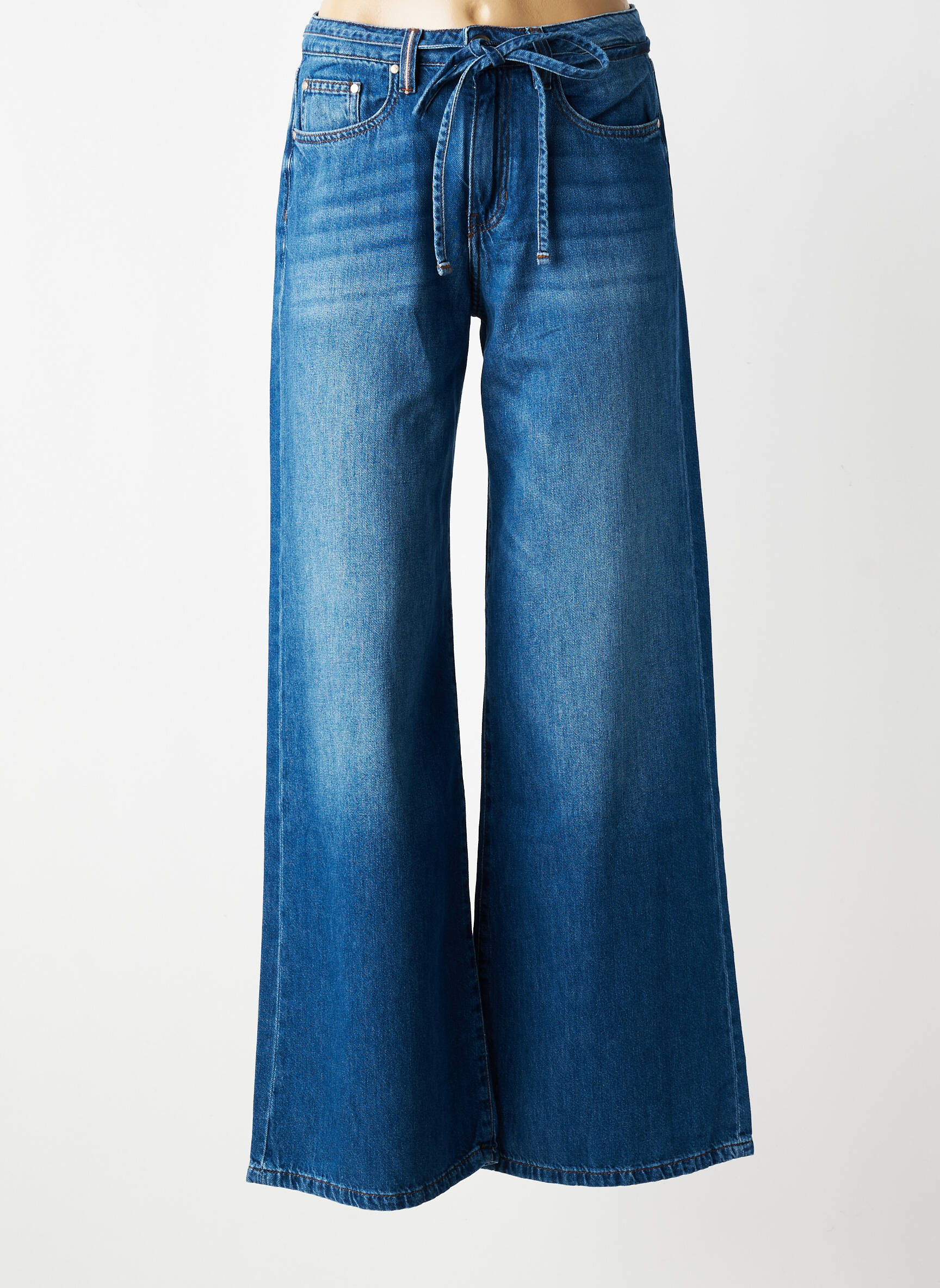 Jeans coupe large stretch taille normale bleu ISLOW femme