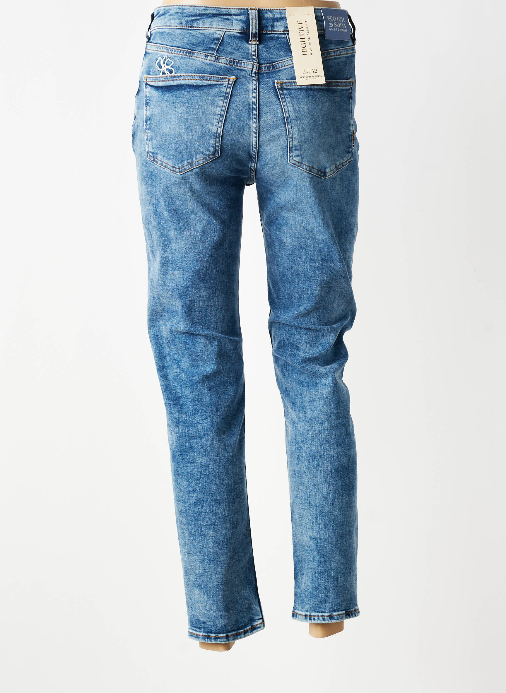 Jeans coupe slim stretch taille normale bleu SCOTCH & SODA femme