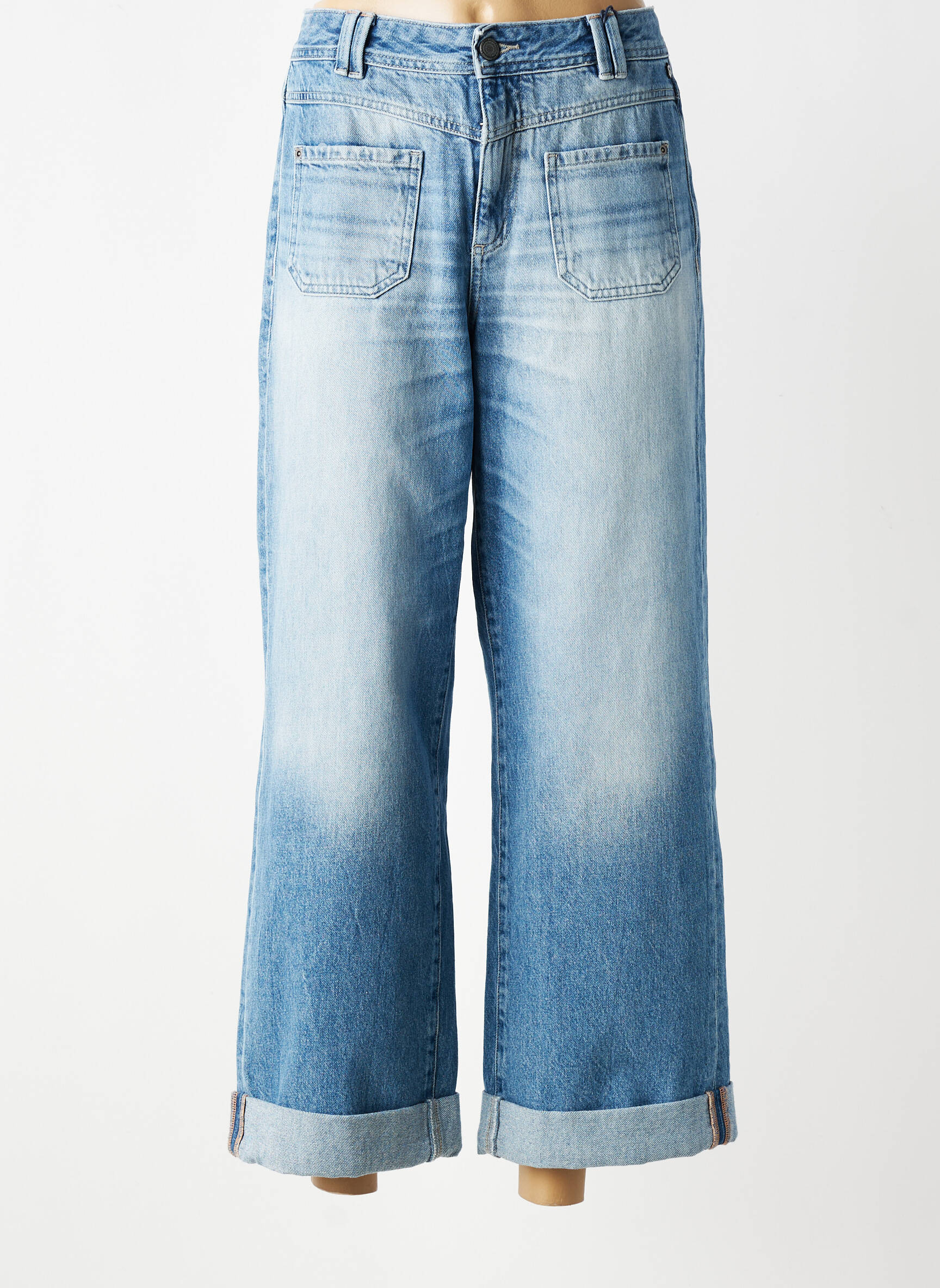 Jeans coupe large stretch taille normale bleu FREEMAN T.PORTER femme