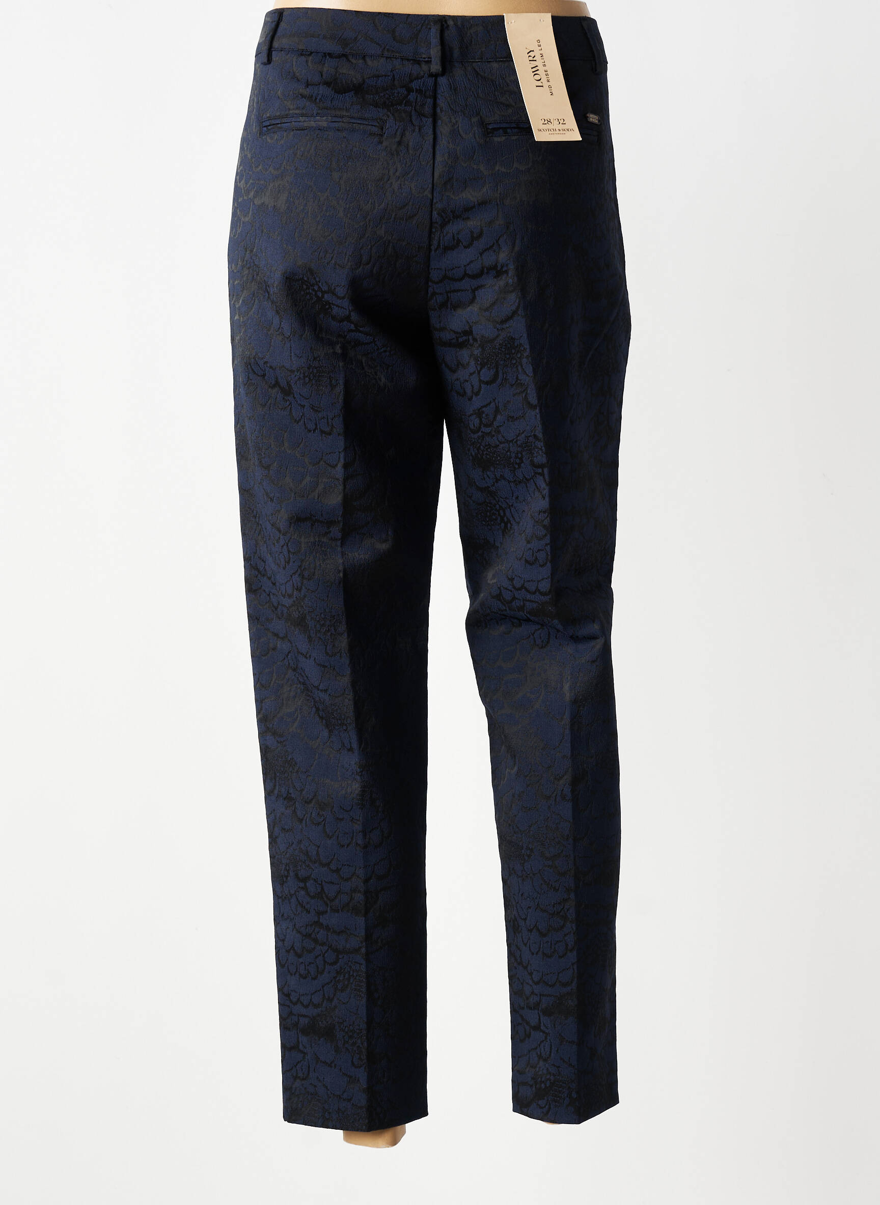 Pantalon 7/8 taille haute taille haute bleu SCOTCH & SODA femme